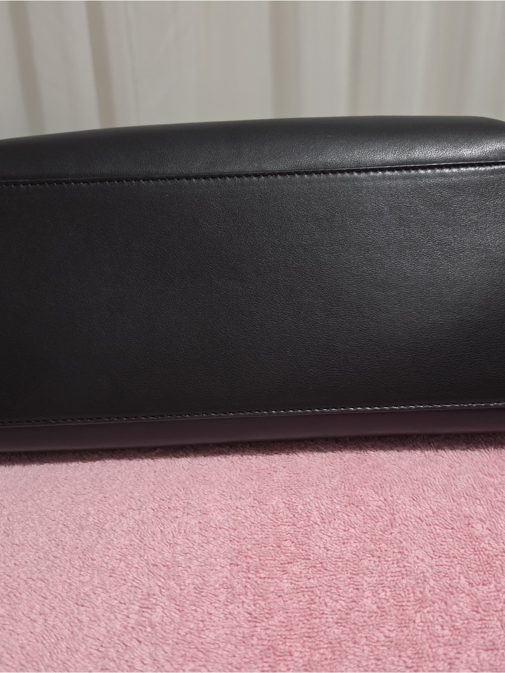 Karl Lagerfeld Black Leather Satchel with Pearl and Gold Accents - Picture 8 of 13